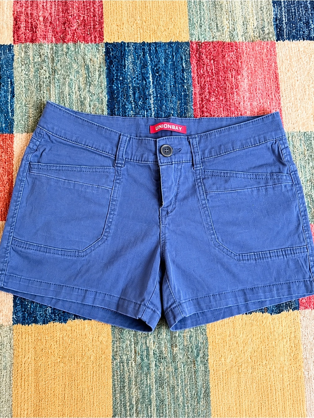 UNIONBAY Women's Royal Blue Cotton Blend Casual Shorts